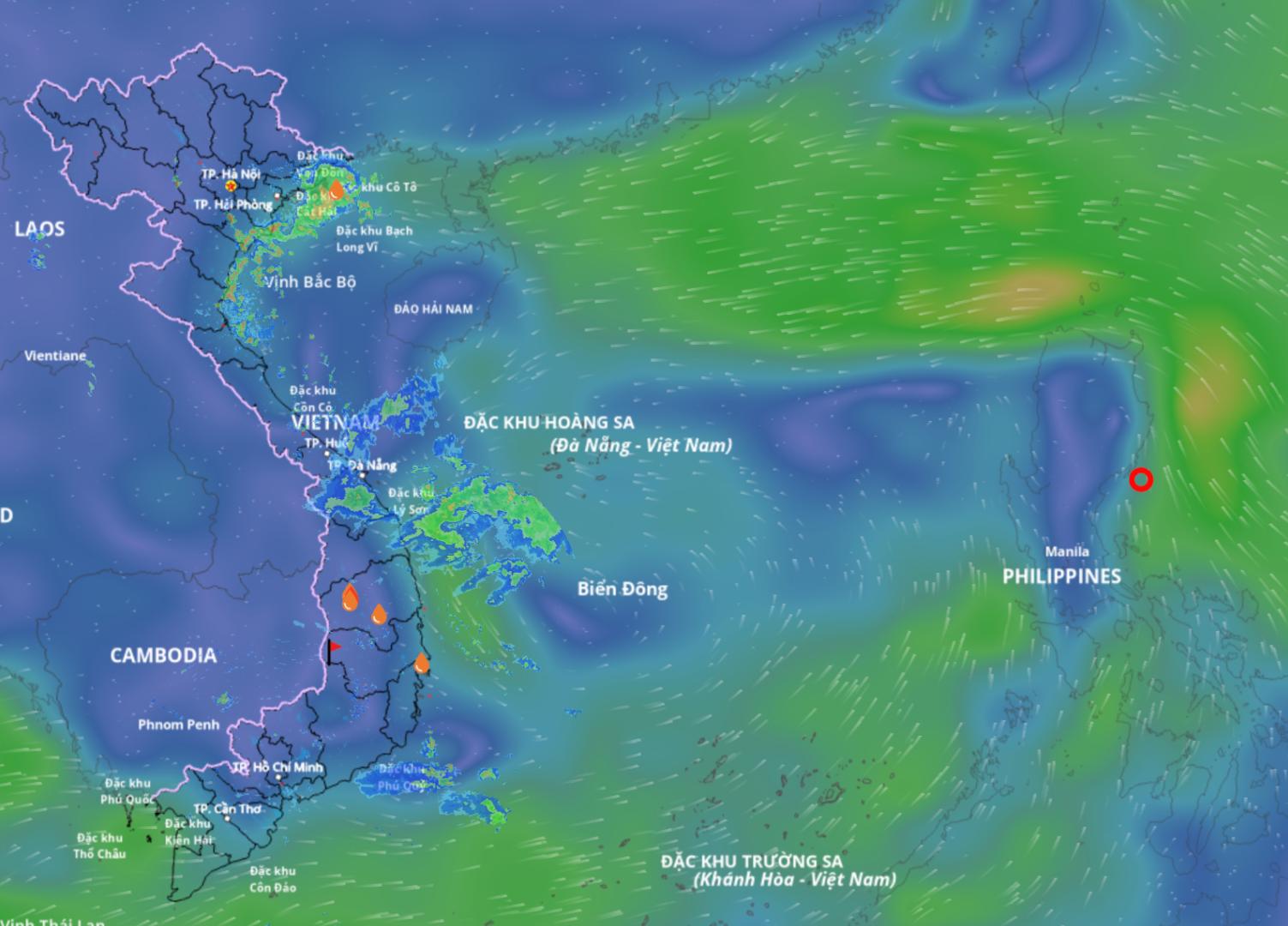 Updated at 6:00 a.m. on September 17 about the location of the tropical depression. Source: Vietnam Disaster Monitoring System