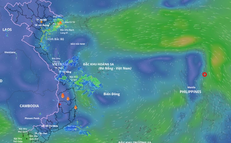 Updated at 6:00 a.m. on September 17 about the location of the tropical depression. Source: Vietnam Disaster Monitoring System