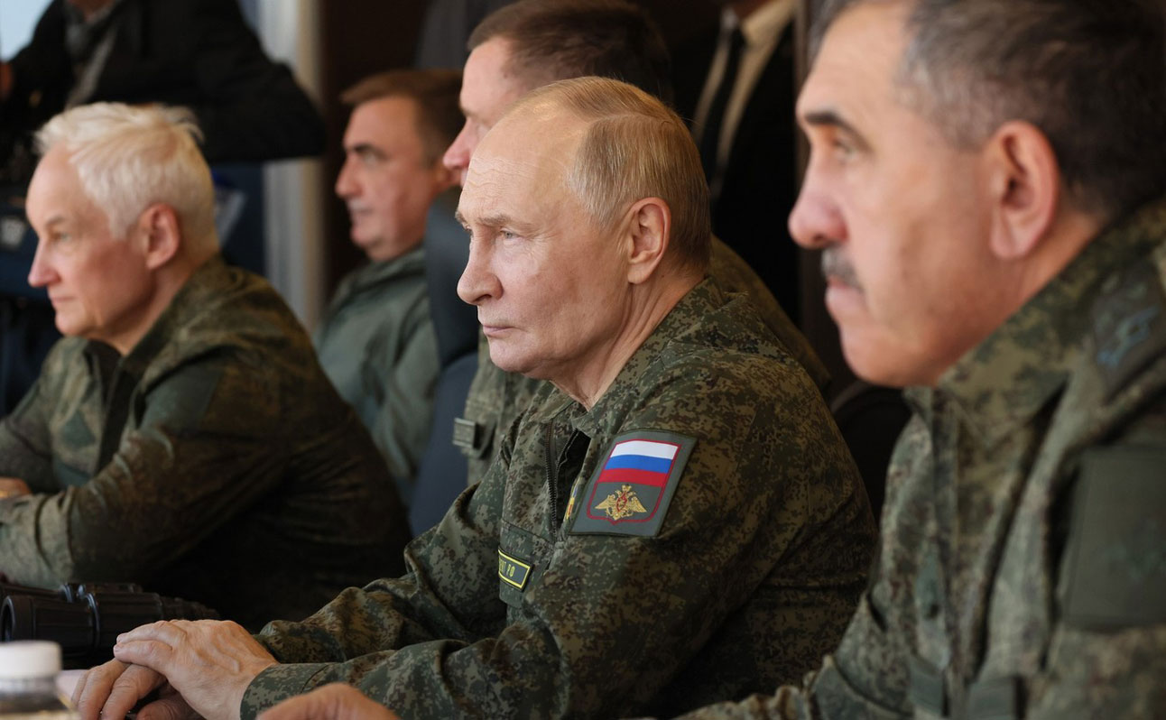 Tong thong Nga Vladimir Putin trong chuyen thi sat cuoc tap tran Zapad-2025. Anh: Kremlin