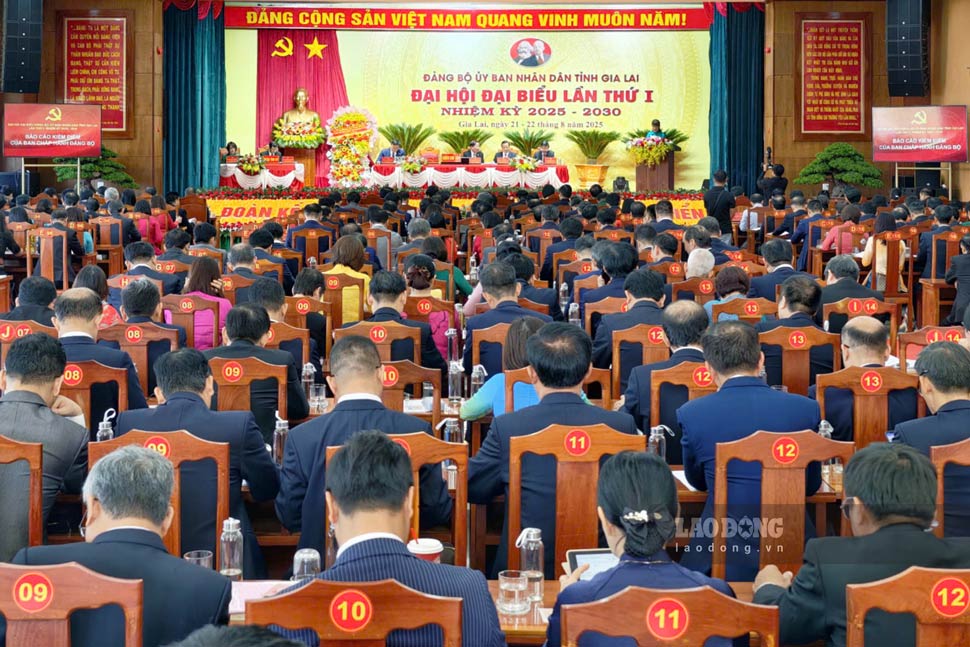 Previously, on August 22, the Gia Lai Provincial People's Committee Party Committee held the 1st Congress of Delegates for the 2025-2030 term. Photo: Dung Nhan