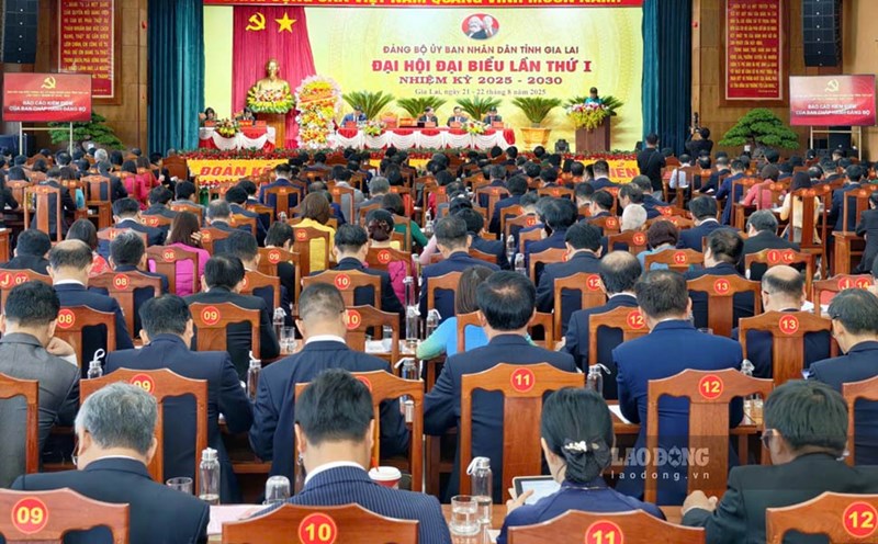 Previously, on August 22, the Gia Lai Provincial People's Committee Party Committee held the 1st Congress of Delegates for the 2025-2030 term. Photo: Dung Nhan