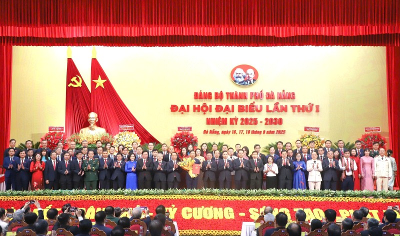 Ban Chap hanh Dang bo thanh pho Da Nang khoa I, nhiem ky 2025 - 2030 ra mat tai Dai hoi. Anh: Nguyen Hoang