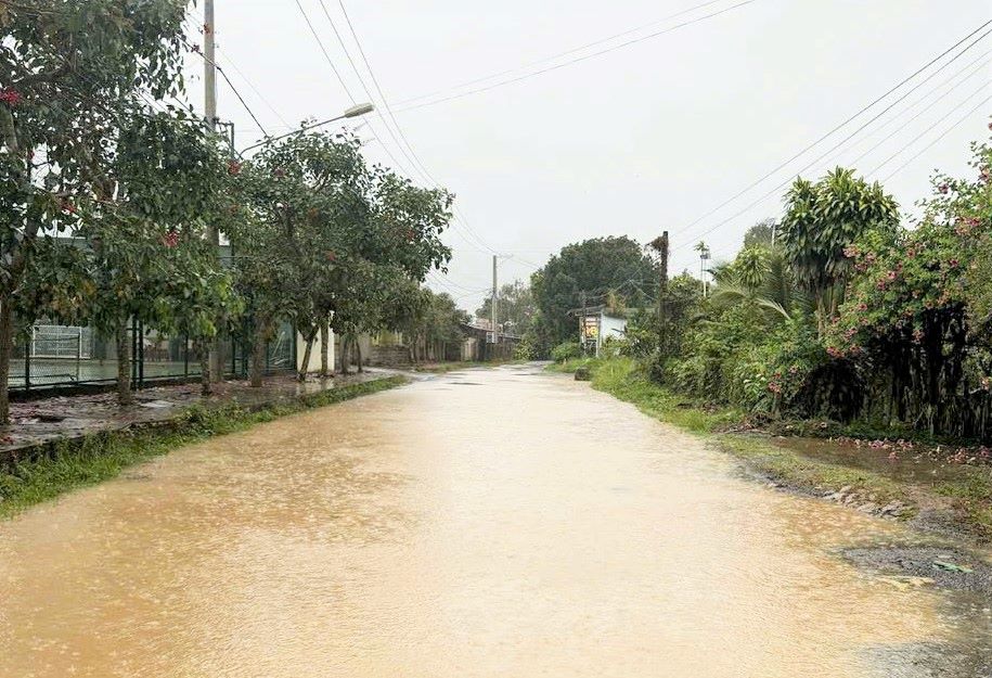 Duong bi ngap khi mua. Anh: Lam Hong