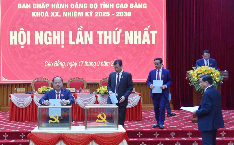 The Provincial Party Executive Committee, term XX, 2025 - 2030, conducted the election of personnel. Photo: An Trinh