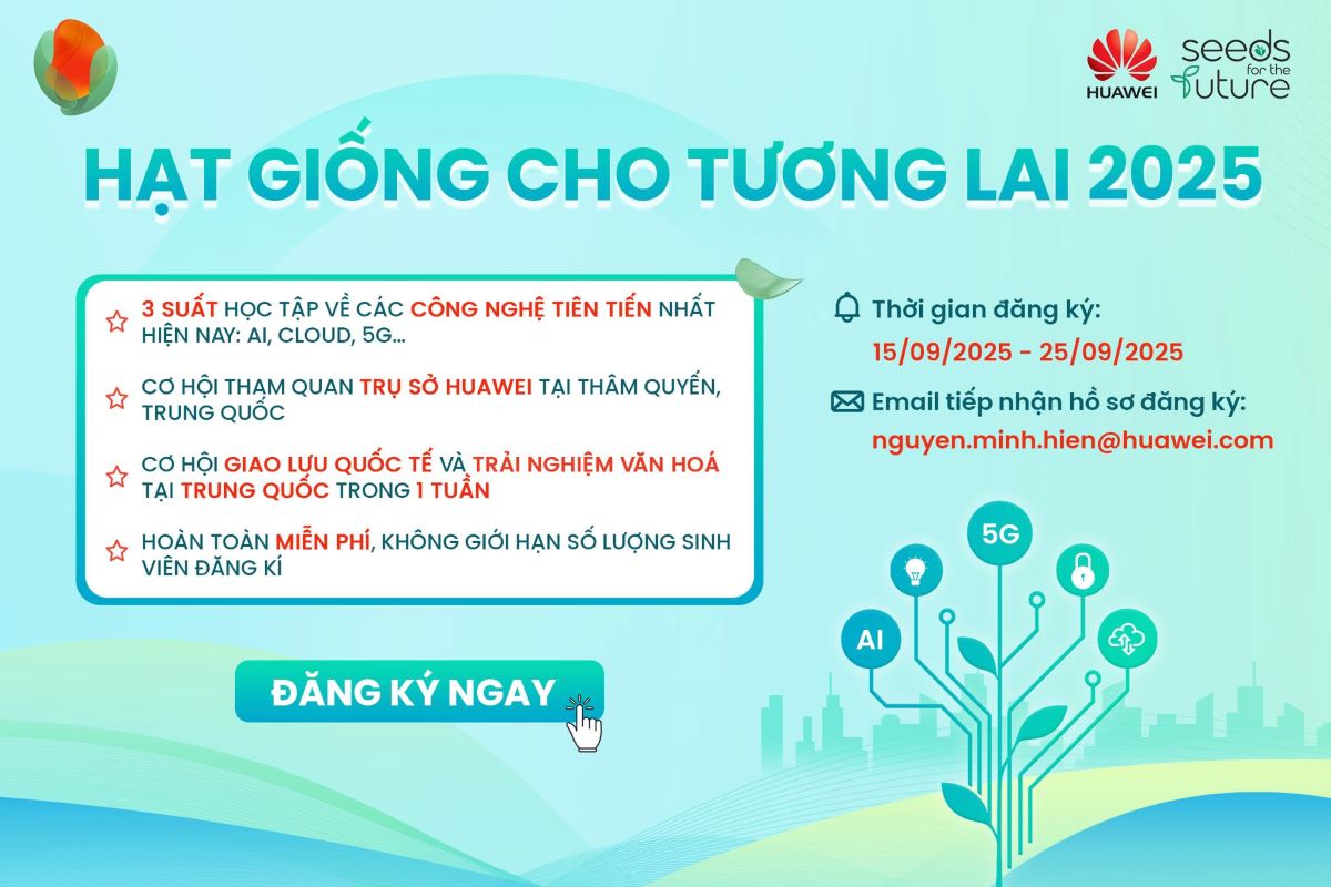 Chuong trinh “Hat giong cho tuong lai” cua Huawei Viet Nam da mang den nhieu co hoi cho cac sinh vien dam me cong nghe Viet Nam. Anh: Khanh Linh