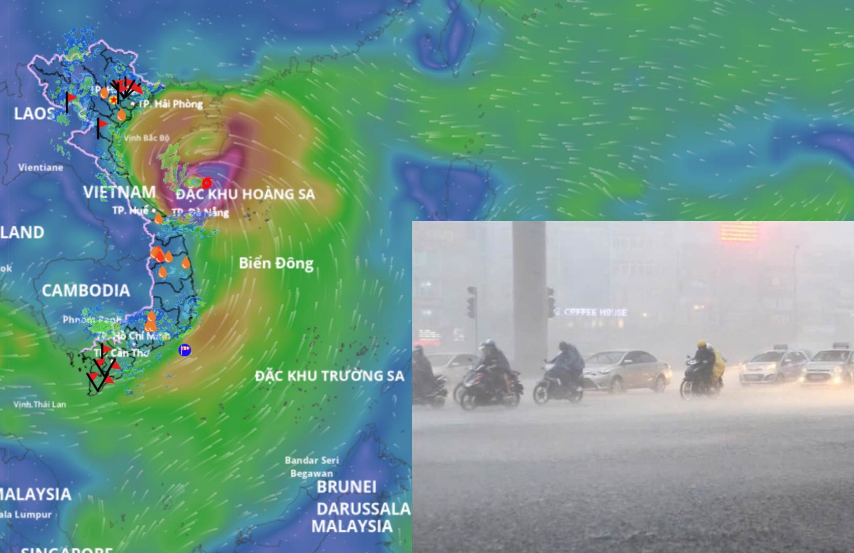 Since the beginning of 2025, there have been many unusual heavy rains caused by storms. Source: Vietnam Disaster Monitoring System