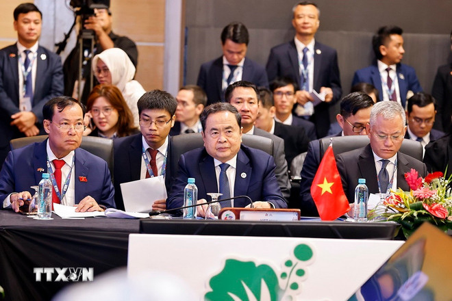 Politburo member and National Assembly Chairman Tran Thanh Man attended the AIPA 46 Executive Committee meeting. Photo: VNA