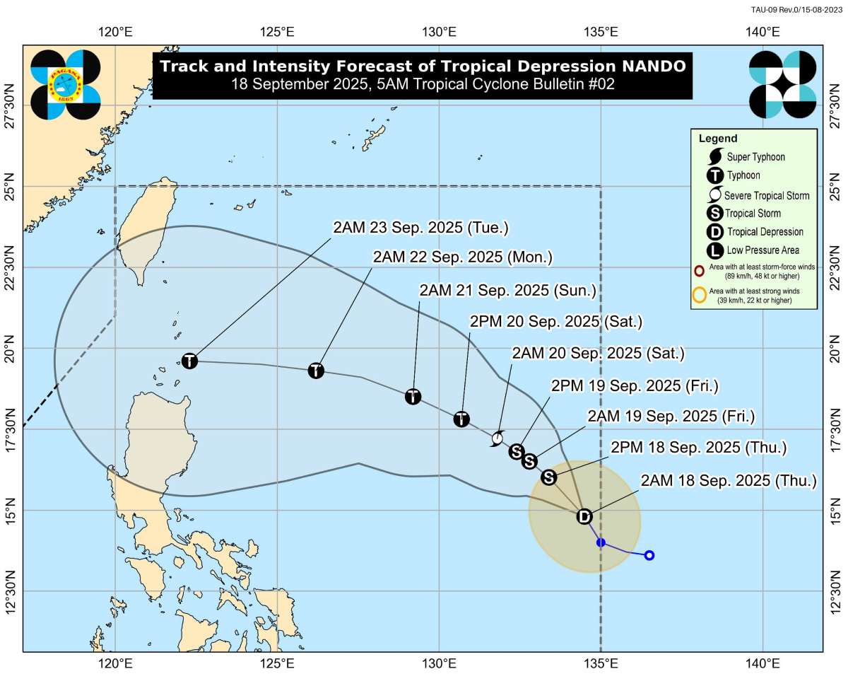 Ap thap nhiet doi Nando co kha nang vao Bien Dong, tro thanh con bao so 9. Anh: PAGASA