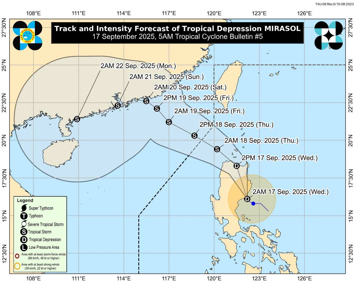 Forecast of the potential path of storm No. 8. Photo: PAGASA