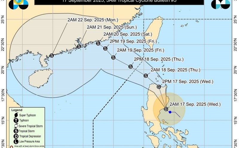 Forecast of the potential path of storm No. 8. Photo: PAGASA