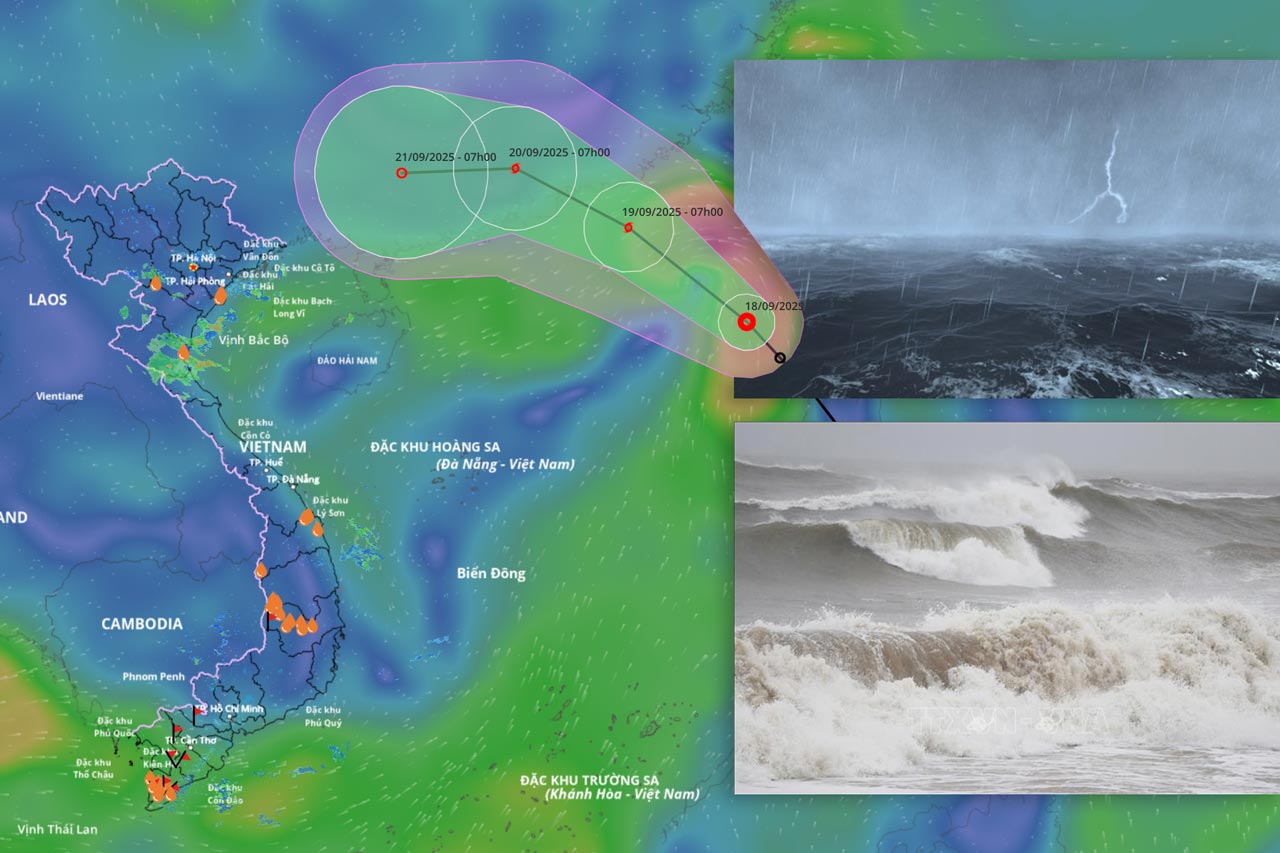 Forecast of the path of the tropical depression about to strengthen into a storm in the next 24 hours