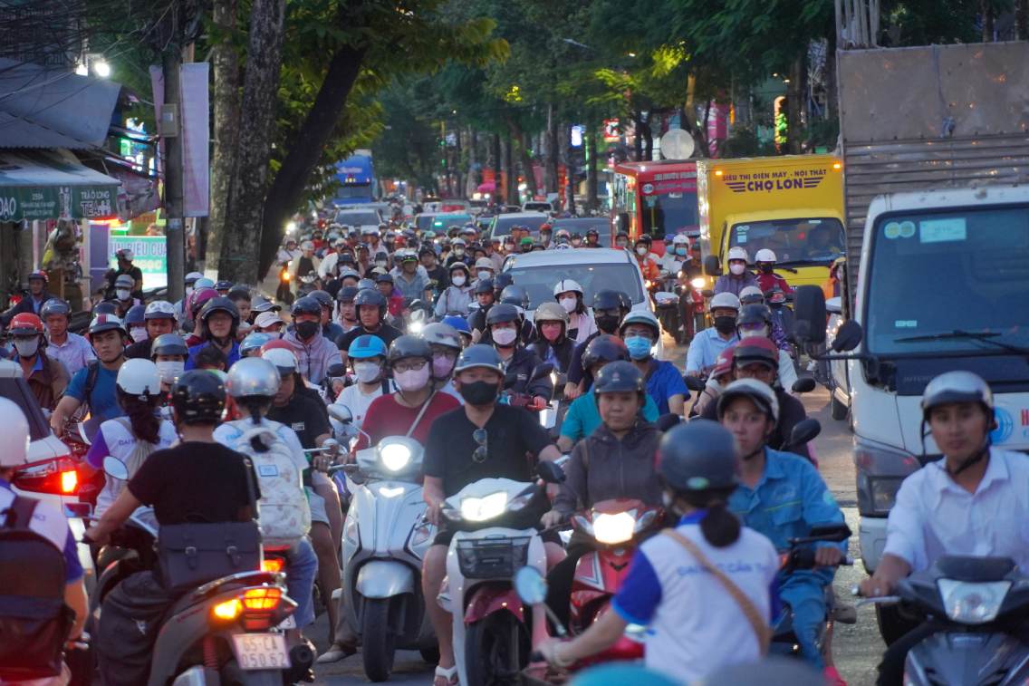 Tai nut giao so 1 un tac trong gio cao diem. Anh: Ta Quang