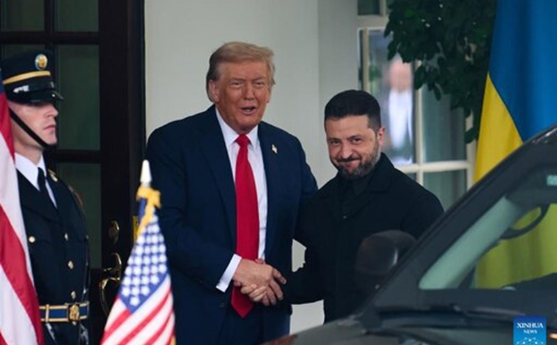 US President Donald Trump welcomed Ukrainian President Volodymyr Zelensky at the White House, Washington, D.C., on August 18, 2025. Photo: Xinhua