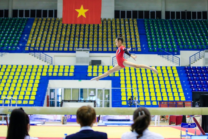 Giai the duc dung cu quoc gia 2025 se tiep tuc dien ra den het ngay 21.9 tai Cung the thao tong hop Quan Ngua, Ha Noi. 