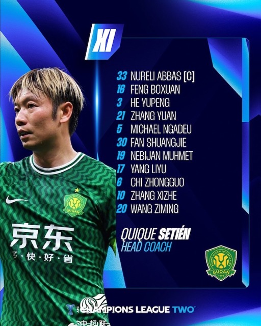 Doi hinh xuat phat cua Beijing Guoan. Anh: AFC
