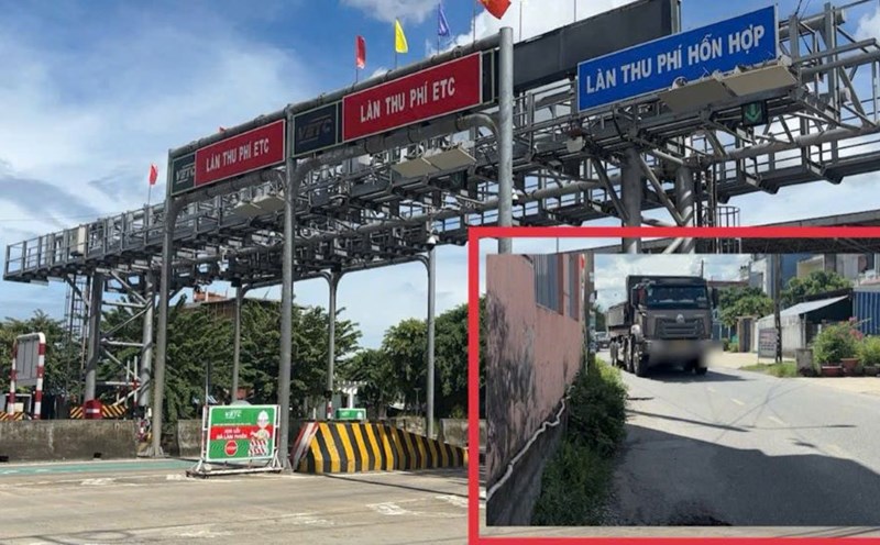 Da Nang calls for help because the expired BOT station still blocks the national highway, trucks avoid the station and overflow into residential areas. Photo: Tran Thi