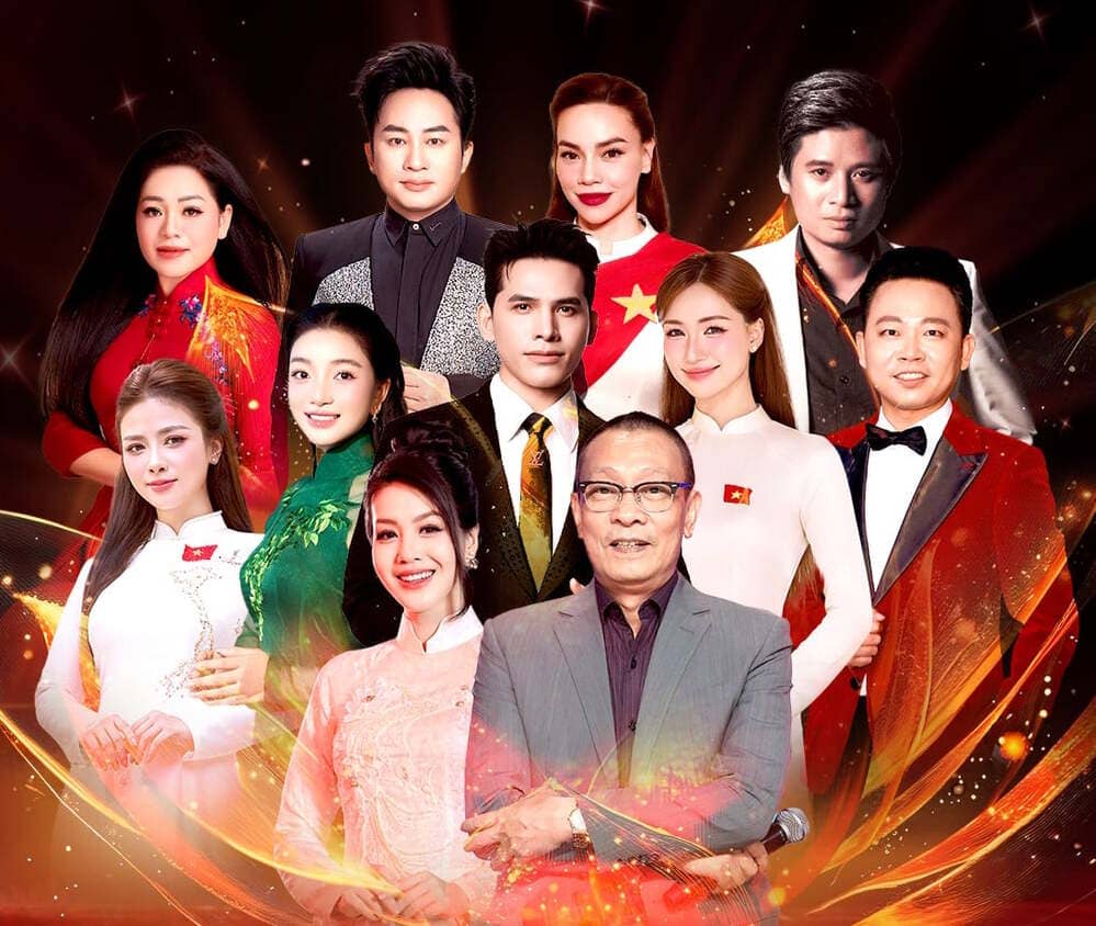 Vietnamese stars participated in the program "Words of gratitude - Hoa Hoa Hoa River". Photo: VTV