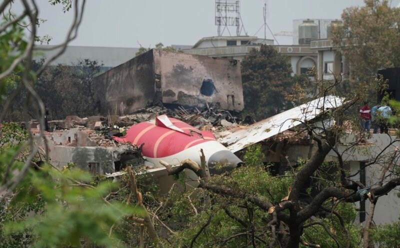 Scene of the plane crash in India. Photo: Xinhua