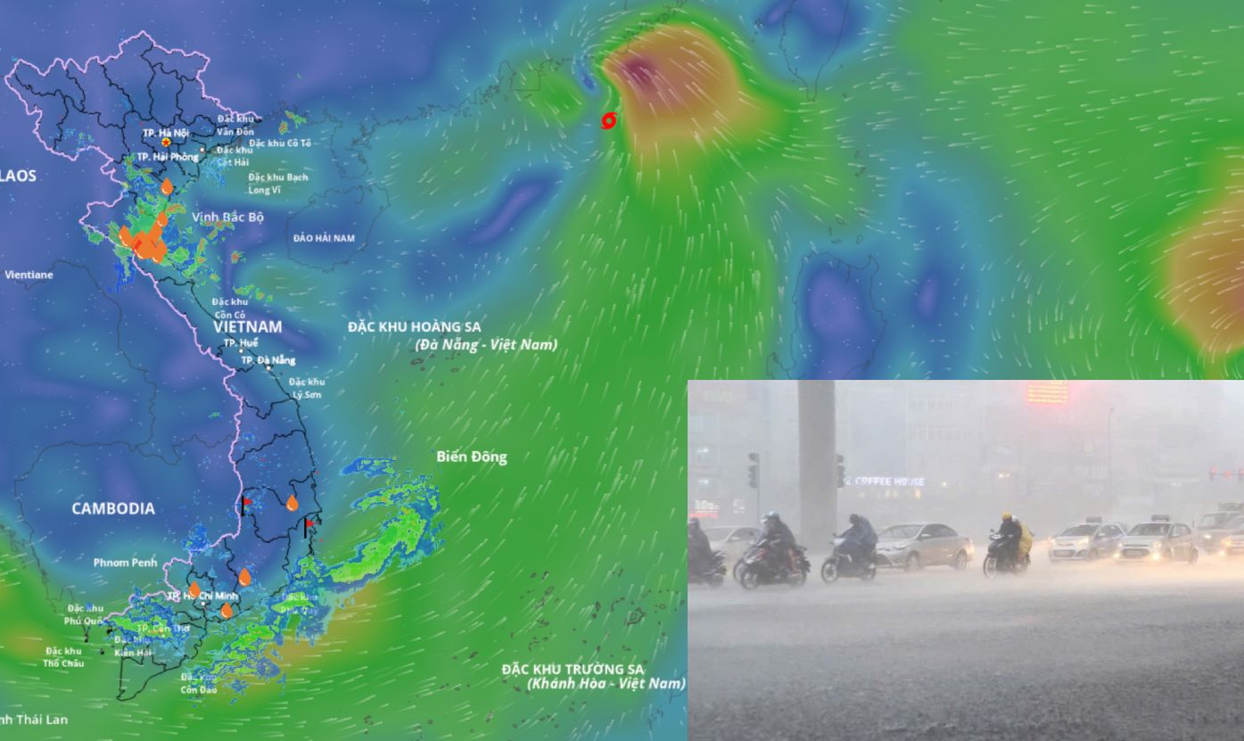 The circulation after storm No. 8 is forecast to cause thunderstorms in the North from September 23. Source of the storm at 6:00 a.m. on September 19: Vietnam Disaster Monitoring System