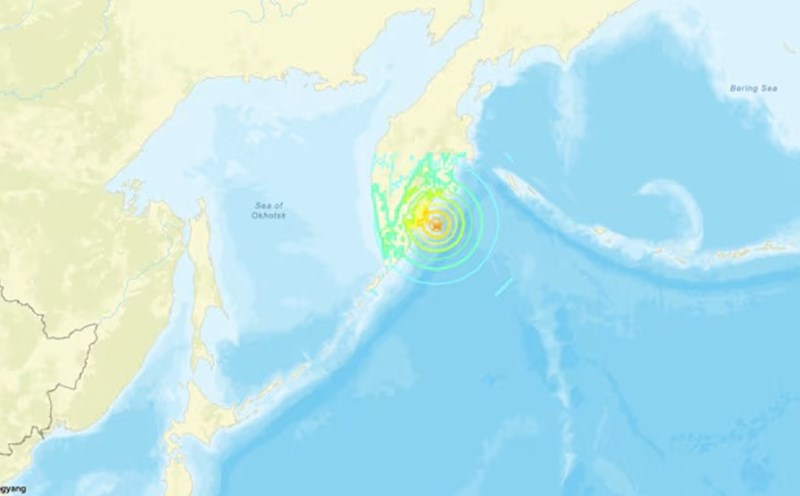 A 7.8-magnitude earthquake hit off the coast of Kamchatka Peninsula, Russia's Far East region, on September 19. Photo: USGS