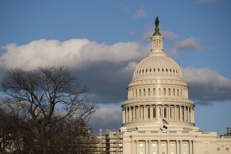Toa nha Quoc hoi My o Washington D.C., ngay 28.3.2022. Anh: Xinhua
