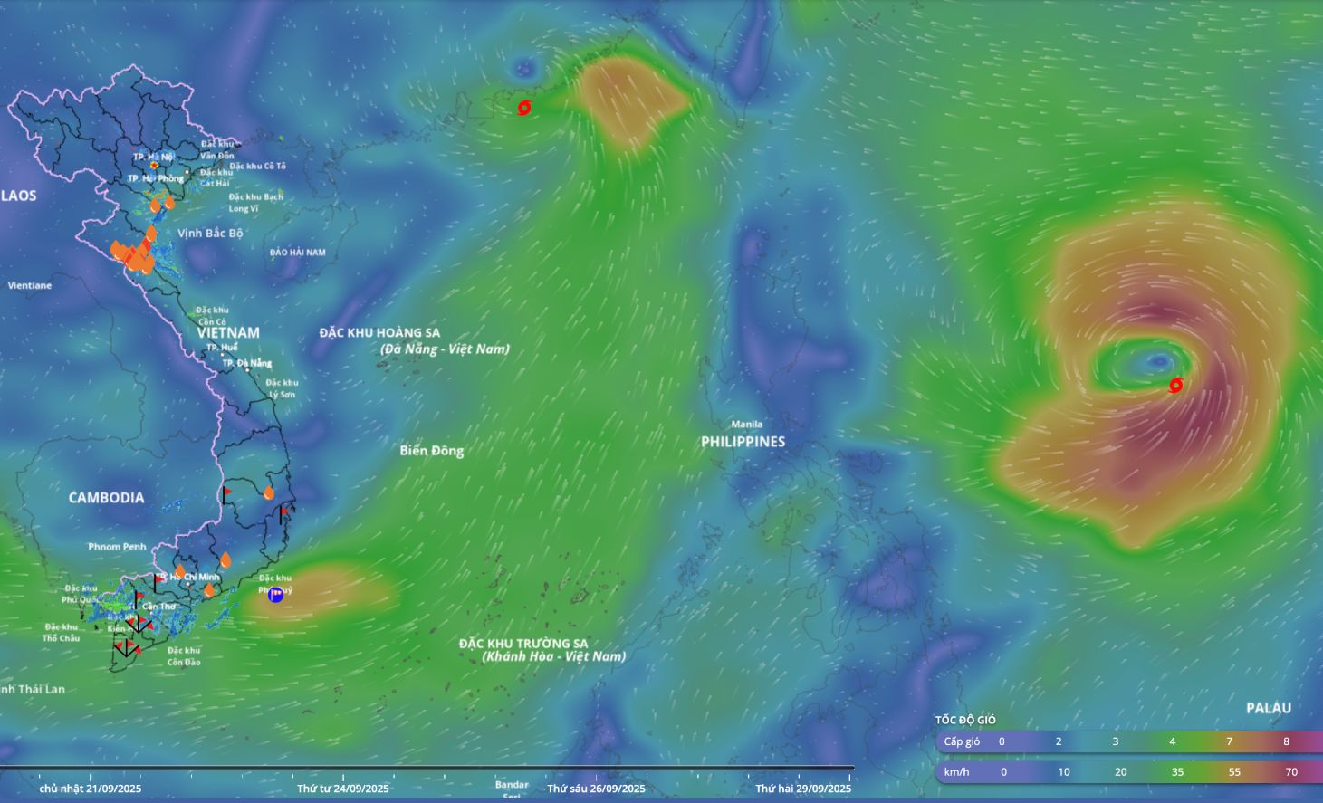 Storm No. 8 has not passed, another storm is forecast to follow suit the East Sea as storm No. 9. Source: Vietnam Disaster Monitoring System