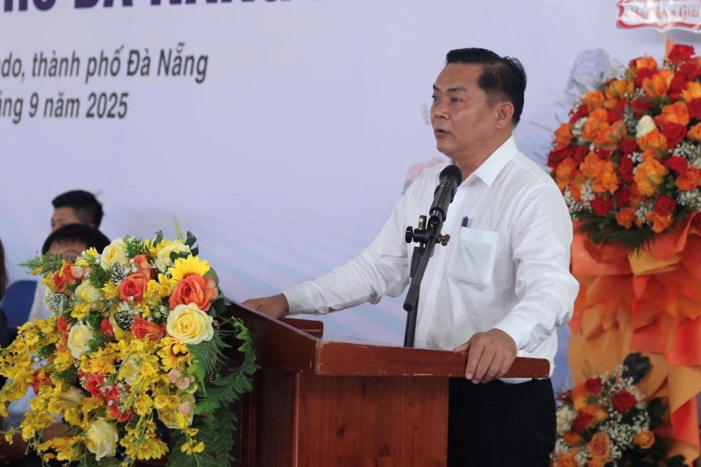 Ong Tao Viet Hai, Pho Giam doc So Van hoa The thao va Du lich Da Nang phat bieu tai le khai mac. Anh: Tran Thi