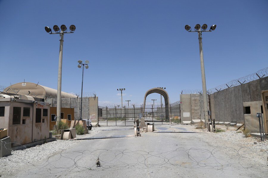 Can cu khong quan Bagram sau khi toan bo luc luong My va NATO rut khoi tinh Parwan, mien Dong Afghanistan, ngay 2.7.2021. Anh: Xinhua