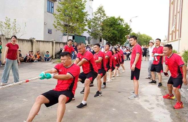 The tug of war will be included in the competition at the Sports Festival to celebrate the 1st National Party Congress of the Fatherland Front and Central Trade Unions for the 2025-2030 term. Photo: Thanh Hoa Trade Union