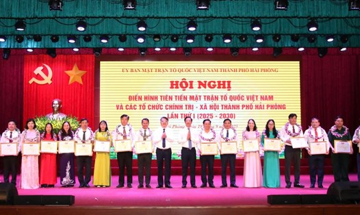 Hội nghị điển hình tiên tiến MTTQ Việt Nam và các tổ chức chính trị - xã hội thành phố lần thứ I (2025 - 2030). Ảnh: Cổng TTĐT TP Hải Phòng