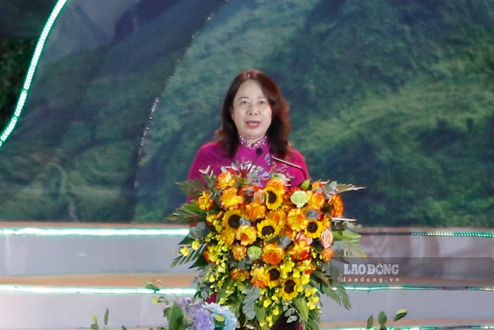 Vo Thi Anh Xuan副大統領は、開会式で講演しました。写真：Quang Dat