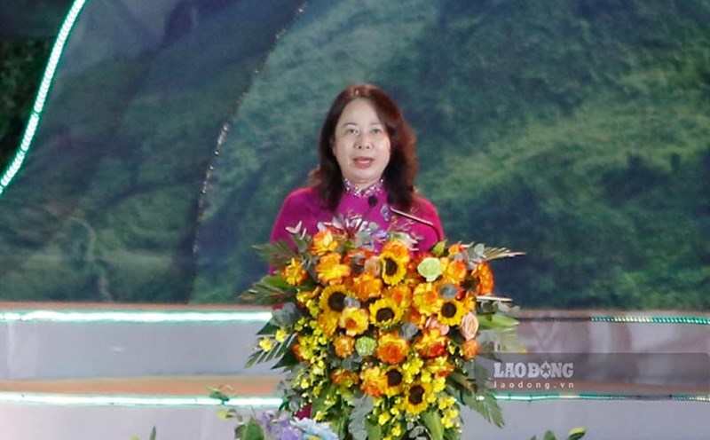 Vice President Vo Thi Anh Xuan spoke at the opening ceremony. Photo: Quang Dat
