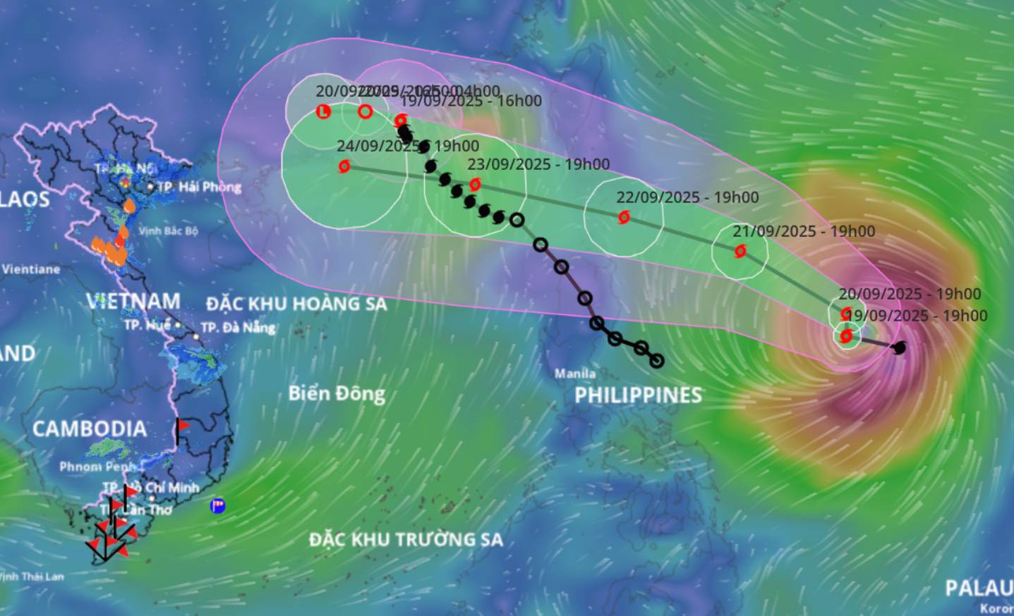 In addition to Typhoon No. 8, Typhoon Ragasa is likely to enter the East Sea in the coming days. Source: Vietnam Disaster Monitoring System