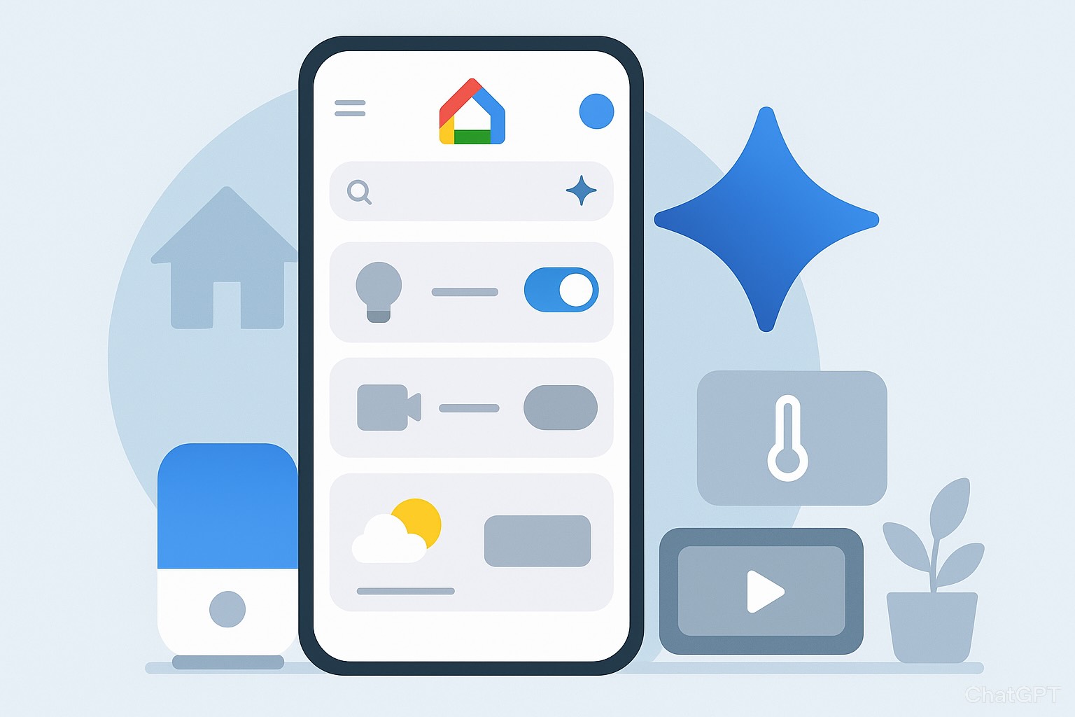 Google Home sap co giao dien moi voi tro ly Gemini. Do hoa: Hao Thien