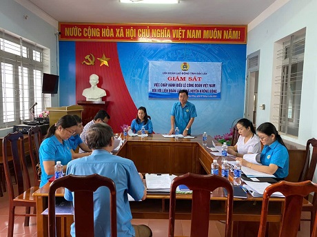 In recent years, Dak Lak provincial trade unions at all levels have organized many inspections and supervisions at units to ensure the rights of union members and workers. Photo: Dak Lak Labor Union