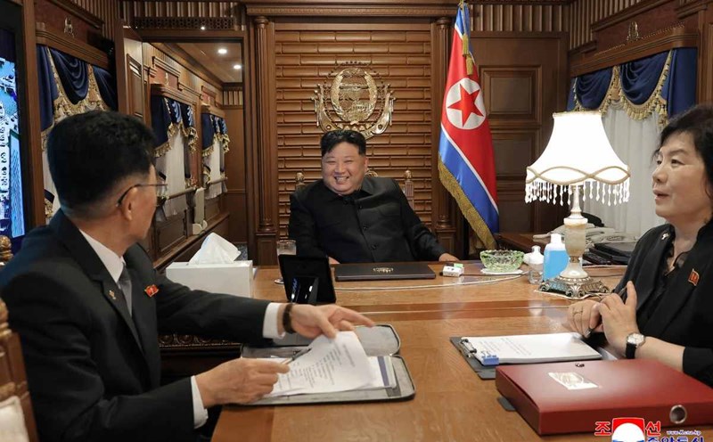 North Korean leader Kim Jong-un on a ship to Beijing, China on September 1, 2025. Photo: KCNA/AFP