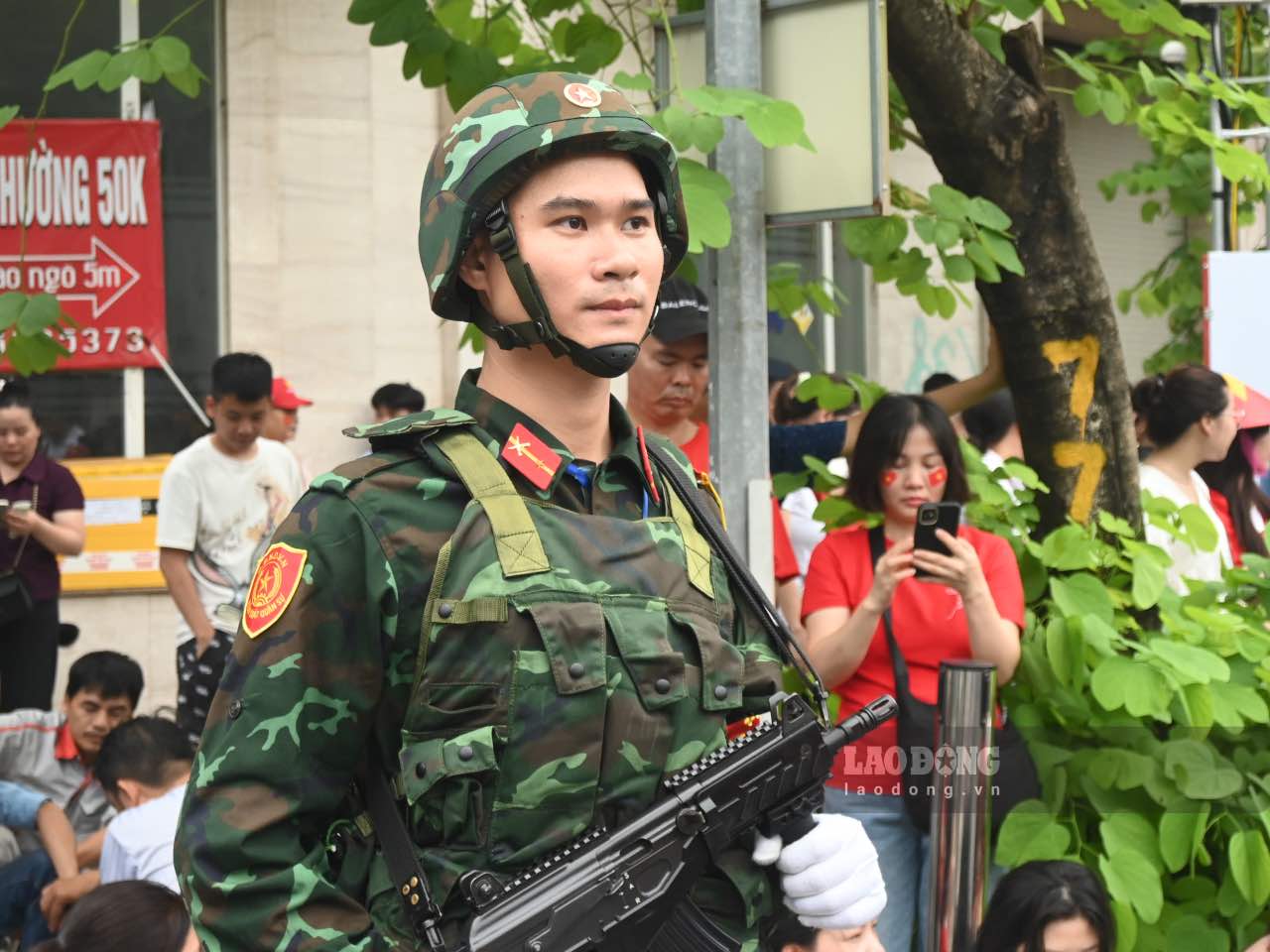 Luc luong quan doi tham gia dam bao an ninh trat tu trong dip Le Quoc khanh 2.9. Anh: Thanh Nhan