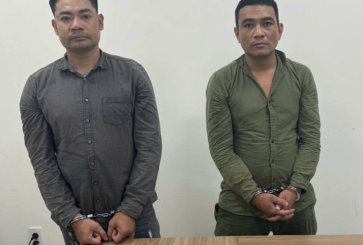 Các đối tượng Nguyễn Thành Như, Hoàng Đức Vượng. Ảnh: Công an Hải Phòng