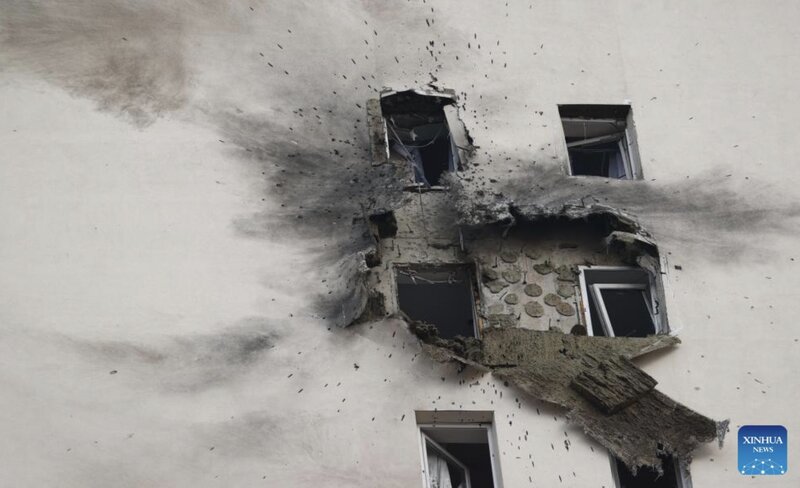 2025년 3월 우크라이나의 러시아 공습 결과. 사진: 신화통신