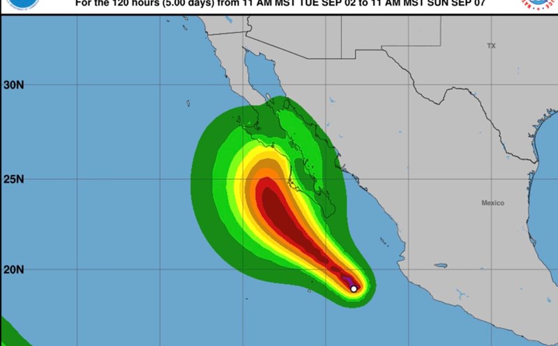 Northwest is forecast to strengthen into a hurricane today (September 3) and affect the weather on land. Photo: NOAA