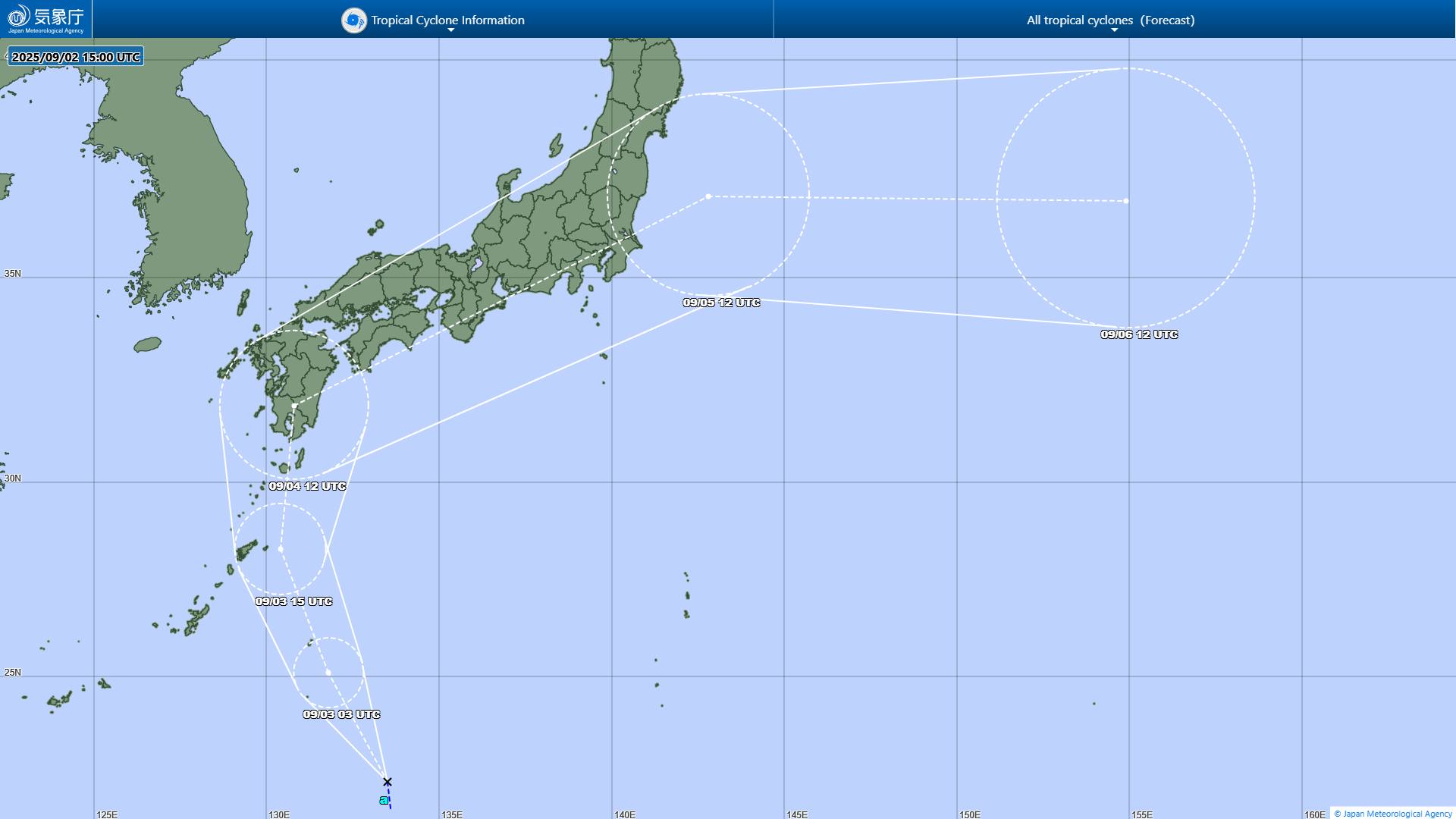 Du bao duong di cua ap thap theo huong Bac len phia dao Okinawa, Nhat Ban. Anh: JTWC