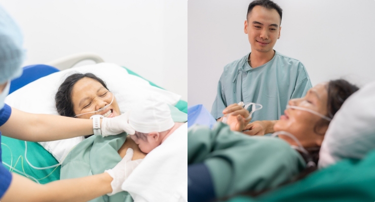 El esposo de la Miss H'hen Nie rompe a llorar de felicidad cuando su esposa da a luz a su primer hijo. Foto: Personaje proporcionado.
