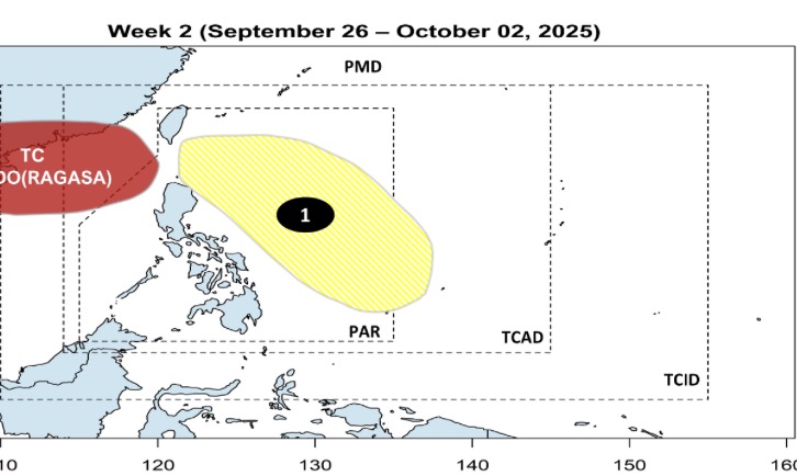 새로운 저기압은 예보 기간 동안 동해에 접근할 것으로 예상됩니다. 사진: PAGASA