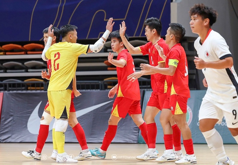 Tuyen futsal Viet Nam da co tran dau thang hoa. Anh: VFF