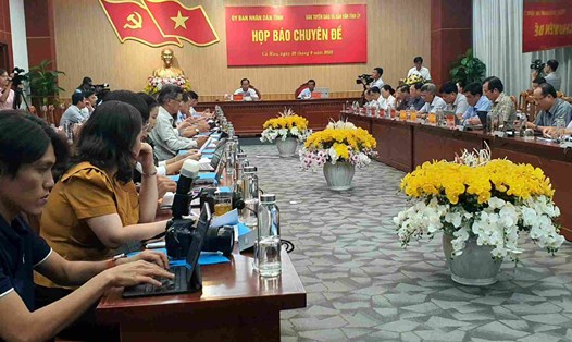 Cà Mau tổ chức họp báo thông tin chính thức vụ người dân bị cưỡng chế. Ảnh: Nhật Hồ