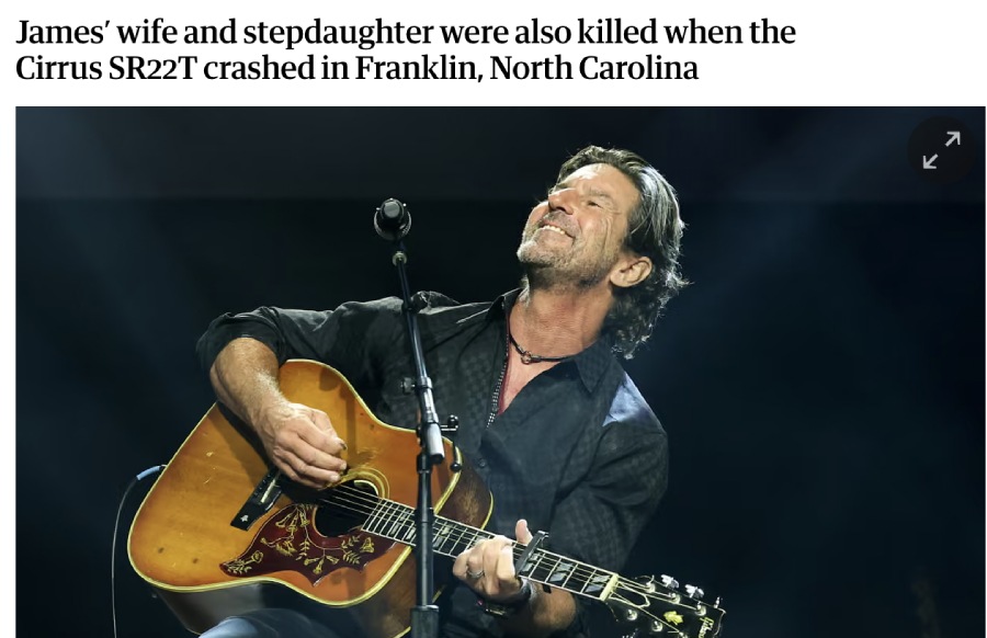 音楽家ブレット・ジェームズと妻と子供たちが航空機事故で亡くなった。写真:国際メディアからの撮影