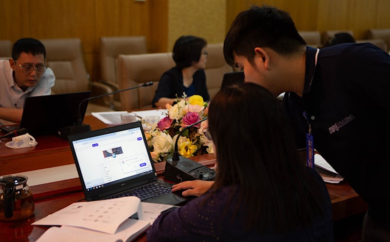 The Vietnam Bank Trade Union is a unit actively implementing "Digital Education platform" through organizing training courses on AI. Photo: Minh Hung