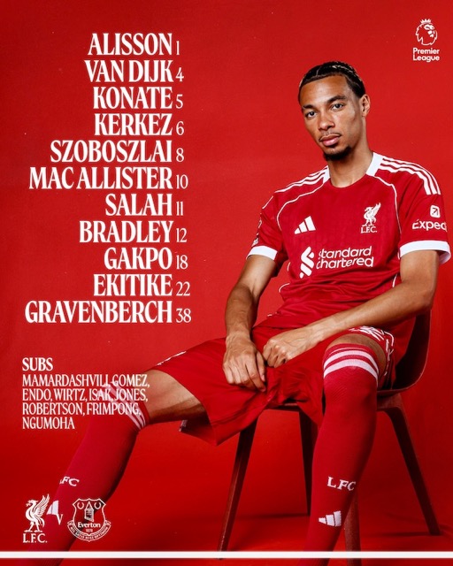 Doi hinh xuat phat cua Liverpool. Anh: LFC