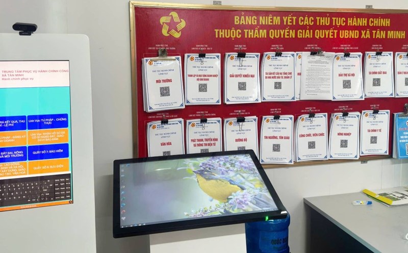 Tan Minh commune publicly posted 382 administrative procedures under the authority of the commune People's Committee. Photo: Hai Phong Portal