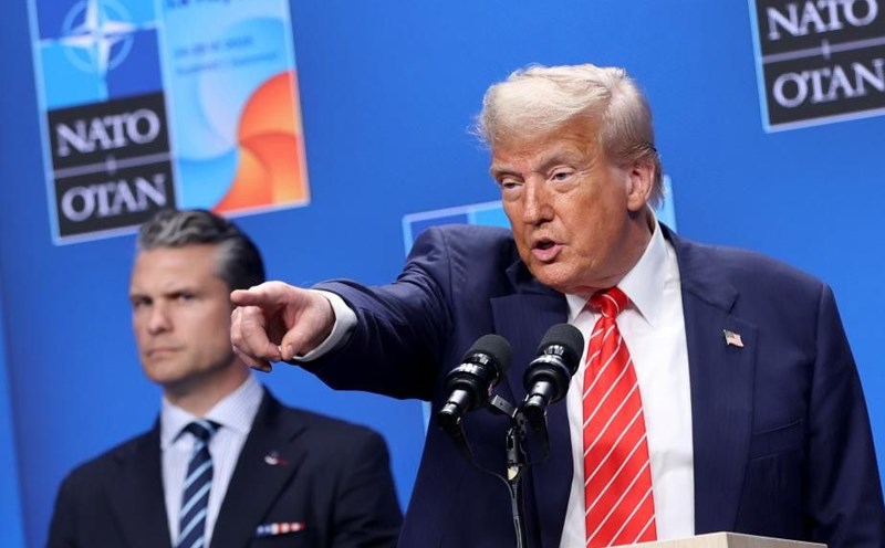 US President Donald Trump attends a press conference after the NATO summit in The Hague, the Netherlands, on June 25, 2025. Photo: Xinhua